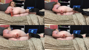 Anal Masturbation with Dildo in Boots