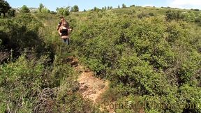 Hot blonde mom Alexia having fun with 2 cocks in the forest