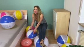 popping water balls by bouncing, fingernails and high heels