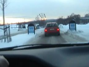 Me and a young swedish man in car