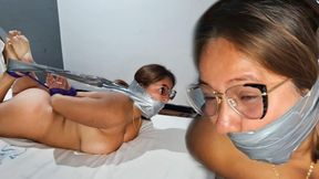 Nude BBW Claudia Zambrano Gagged Helpless and Hogtied by Master (mp4)