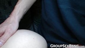 Seductively naive mouths and bodies used in group action