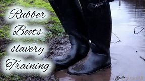 Rubber Boots slavery Training!