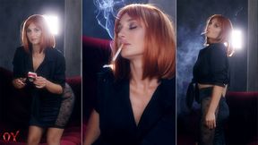 Hot redhead smoker