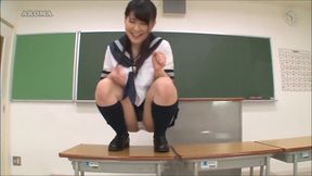 Asian Upskirt Panty Tease - Crabwalk & Leg Stretch