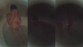 solo bathing in the darkness