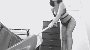 Cleaning in Heels and Fishnets