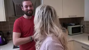 Colored hair Amber Deen screwed from behind by Jonny Cooer on the couch