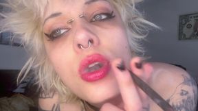 MP4 smoking a cigarette lipstick fetish
