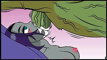 Raven XXX Simulator [Rule 34 PornPlay Hentai game] Monster green cock and deepthroat