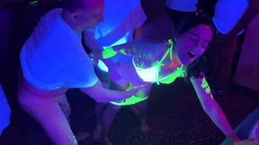 Glow Party! Bukkake Gangbang for Cum-hungry Slut  - Vanessa Cliff