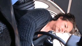 Pedal Pumping Modern Woman Stranded On Road Without Gas HQ