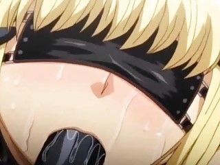 Bondage hentai shemale with a muzzle gets dildoed and hard poked