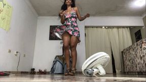 Bar Nicolle a Windy Day on Stage Upskirt fantasy