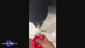 Indian Slut Gets Her Tights Pissed In & Cummed On