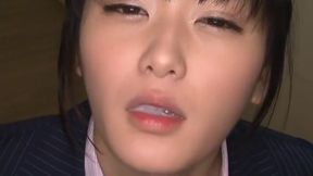 Nana Utsumi Deepthroats Her Coworkers in a Group Blowjob