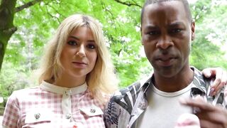 Adorable blonde Angelique cucks her lover by fucking a stranger