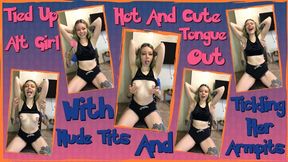 Tied Up Alt Girl With Nude Tits And Tickling Her Armpits