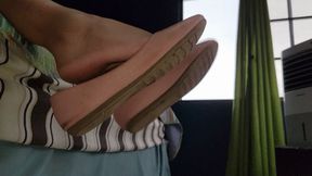 Dangling and Feet Rubbing Show In Flats by Lilian