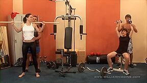 Gym Buddies Dmitry And Artur Dominated By Girls