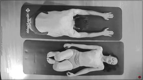 security camera catches co ed stretching in underwear