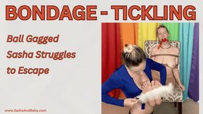 Bondage Teen Tickled and Tormented - Rope Bondage - Ball Gag - Screaming and Struggling to Escape