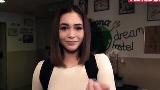 HORNYHOSTEL - GEEKY BACKPACKER GINEBRA BELLUCCI HOOKS UP WITH HER FANTASY GIANT DICK