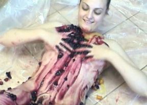 Danni playing in fruit