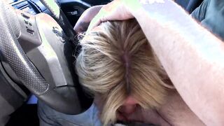 A stunning fellatio inside the vehicle!