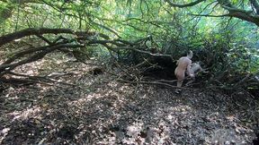 two naked woodland creatures taking pretty pictures