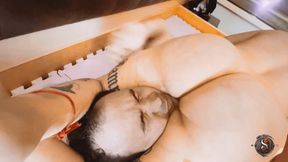 ROUND 2 Real couple (wife x husband) scissorhold fight madness with feet worship, blowjob and much more!