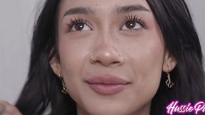 Exotic petite babe Katie Cai's Big Cock MMF Fantasy Comes True
