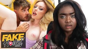 Fake Hostel - Beauty snags Dark-haired girl for discreet hot tryst