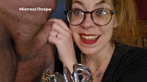 Your dick is so tiny you can wear chastity