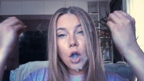 Mouth full of smoke JOI mp4 HD