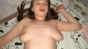 POV Stepdaughter lay down in my bed So I'll fuck her and cum in her mouth