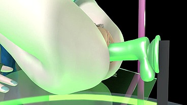 Anime Girl Big Dildo Sex Machine - 3D Hentai
