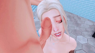 SLUT STEPDAUGHTER SEDUCED STEPFATHER FOR DEEP BLOWJOB AND FACEFUCK