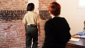 Lesbian warden and guard guide new inmate for intimate play