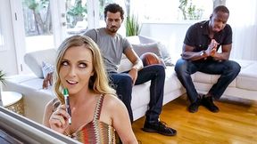 Astonishing interracial FMM porn session with a nice Karla Kush