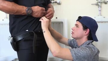 Jock sucks BIG BLACK COCK before interracial bang ends with c