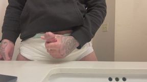 Diaper Boy Jacks off and cums in diaper