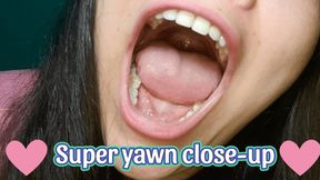Super yawn close-up