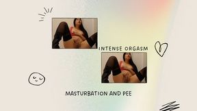 Orgasm intense + pee