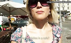 Czech slut Catherine fucks in the market