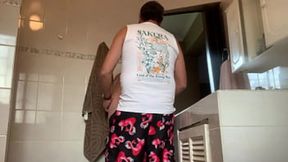 Intimate rendezvous with the wife while hubby's oblivious downstairs