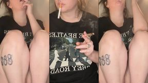 Smoking a Cigarette Wearing My Boyfriend's T-Shirt - SFW
