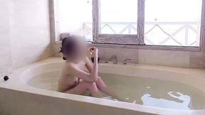 bathing scene at a resort hotel