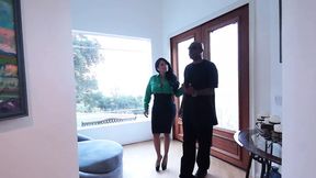 Dirty black man gets two curvy white chicks to ride his cock&#x1F346; hard