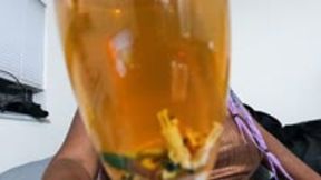 Giantess Enjoys Tiny human Drink 1080